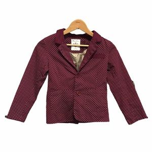 Moomoo Chao boys maroon polka dot blazer jacket
